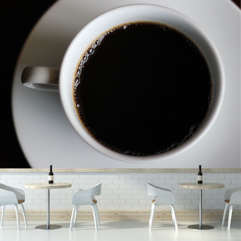 Coffee Mural Environment Friendly Wall Covering for Coffee Shop, Waterproofing