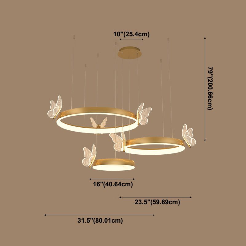 Accesorios de iluminación de techo contemporáneo de techo de techo de techo de metal de 3 niveles