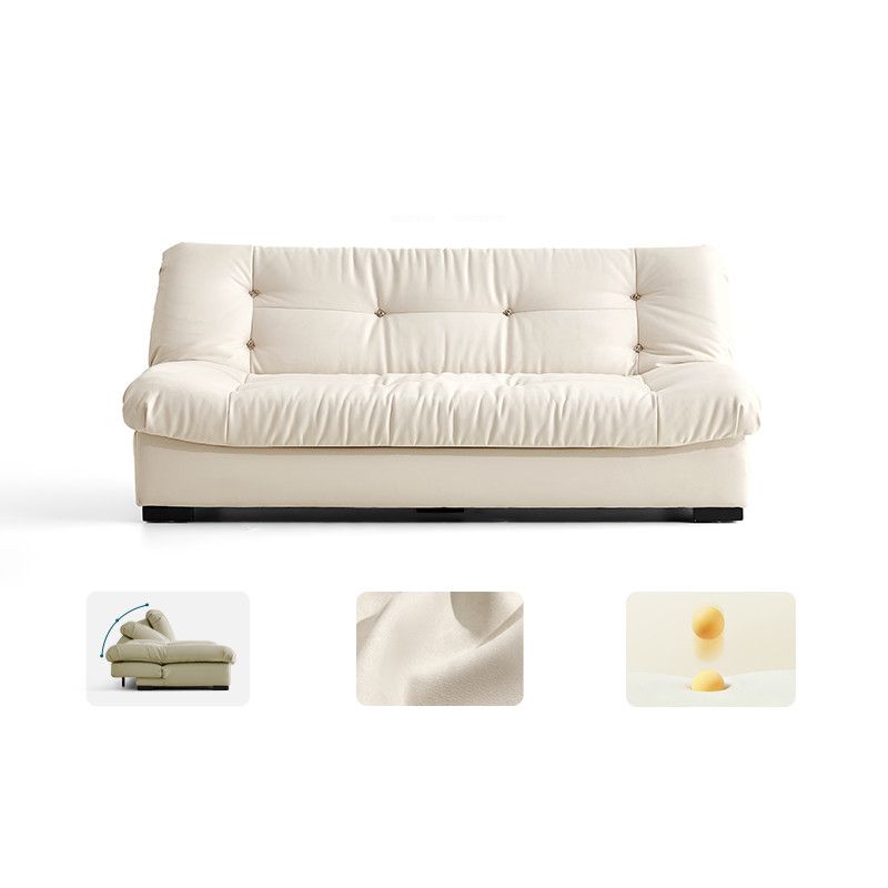 Contemporary Faux Leather Seating Biscuit Back Sofa for Apartment