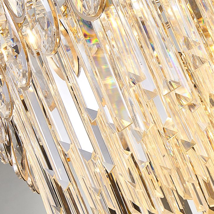 Eigentijdse ronde hanglamp lichte armatuur kristal woonkamer kroonluchter in helder