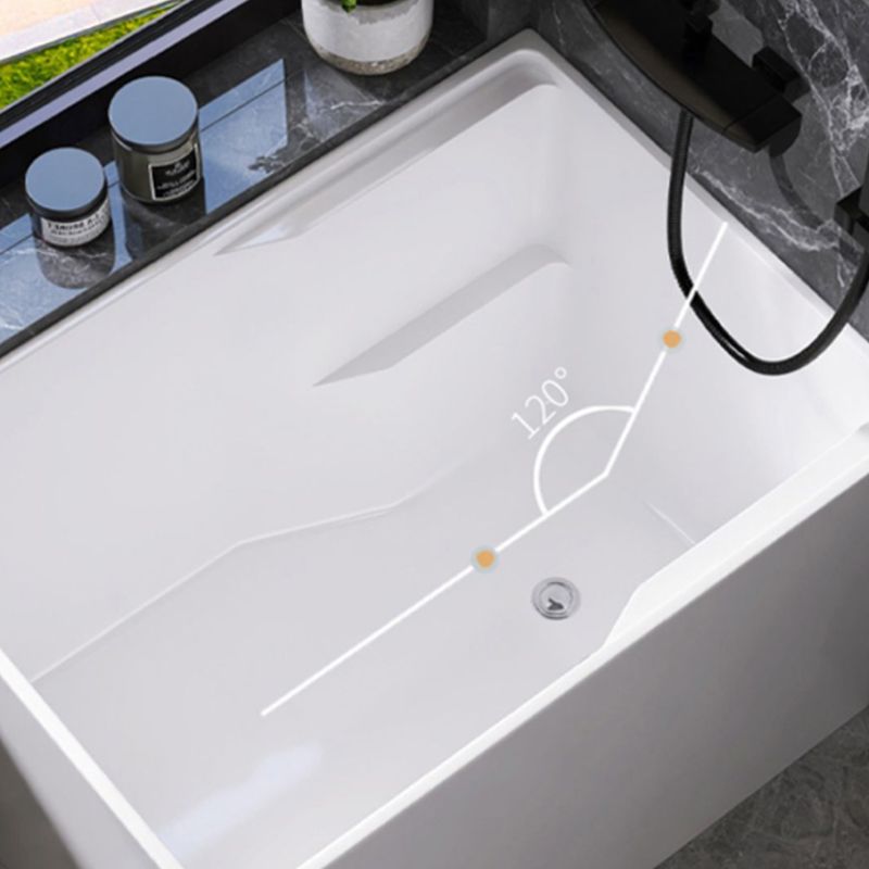 Modern Style Acrylic Soaking Bathtub Rectangle Back to Wall Bathtub