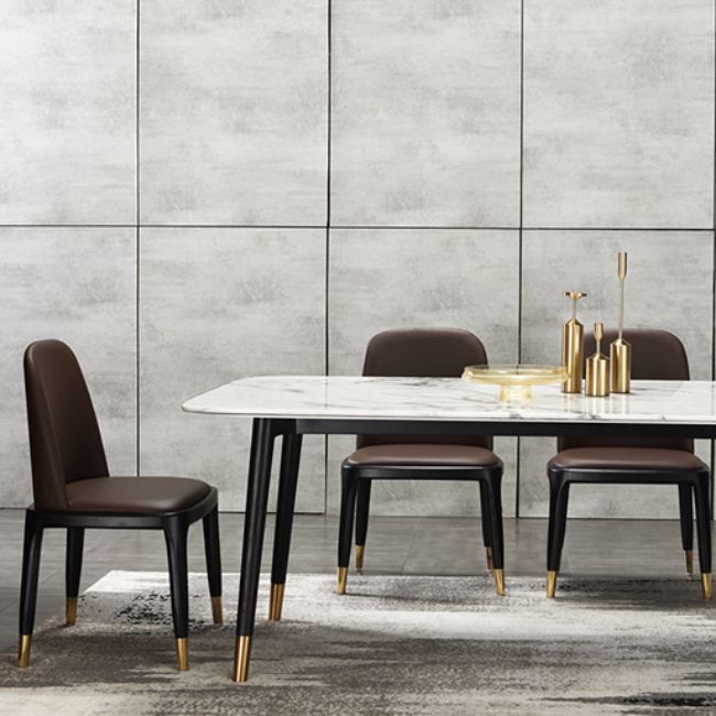Upholstered Dining Chairs Parsons Chairs with Solid Wood Base