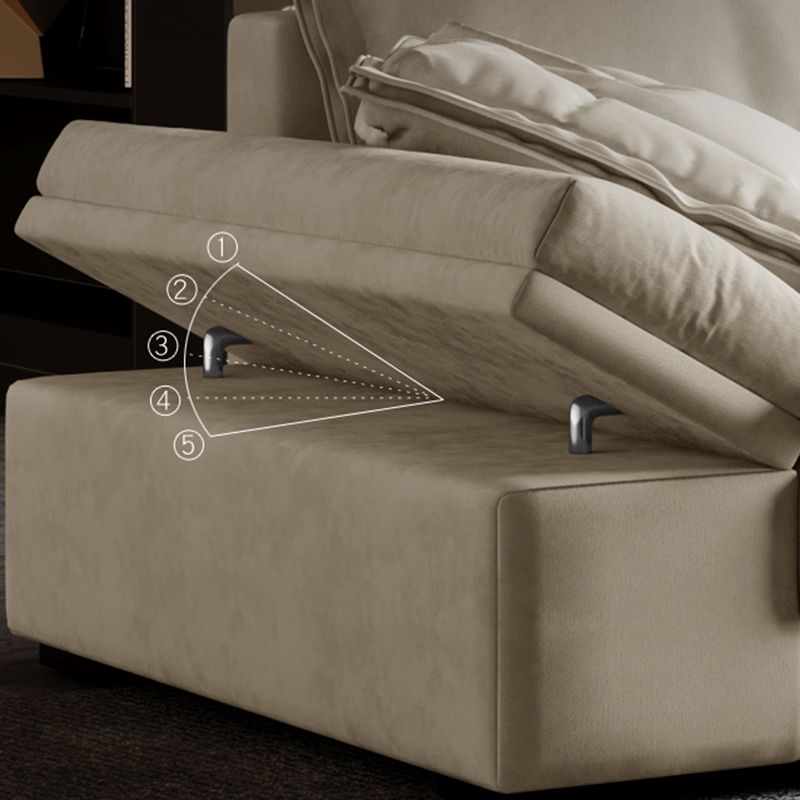 Scandinavian Cream Cushion Back Stain-Resistant Faux Leather Sofa