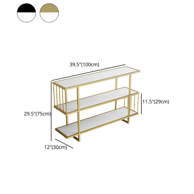 Modern Style Etagere Bookcase Open Back Metal Home Bookshelf
