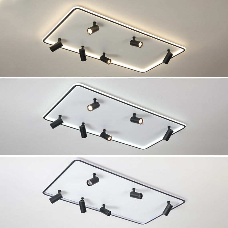 Square Cube Flush Mount Industrial Style Metal LED Flush Light with 6 Spotlights