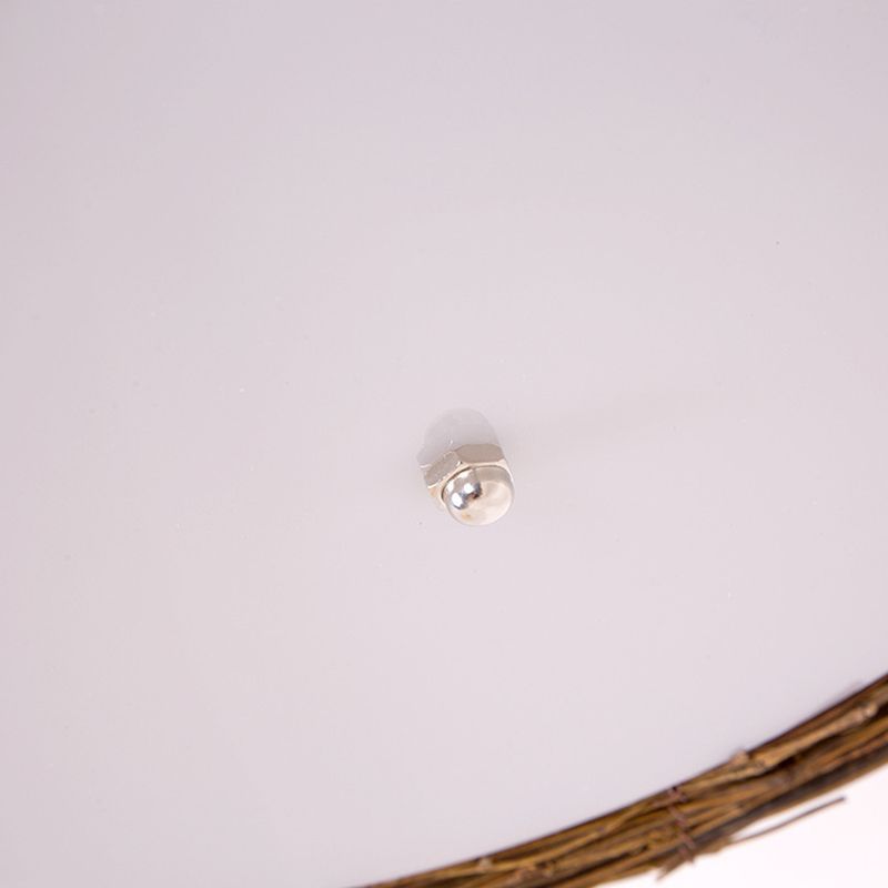 Luminaire de plafond encastré en rotin asiatique, tambour marron pour salle à manger