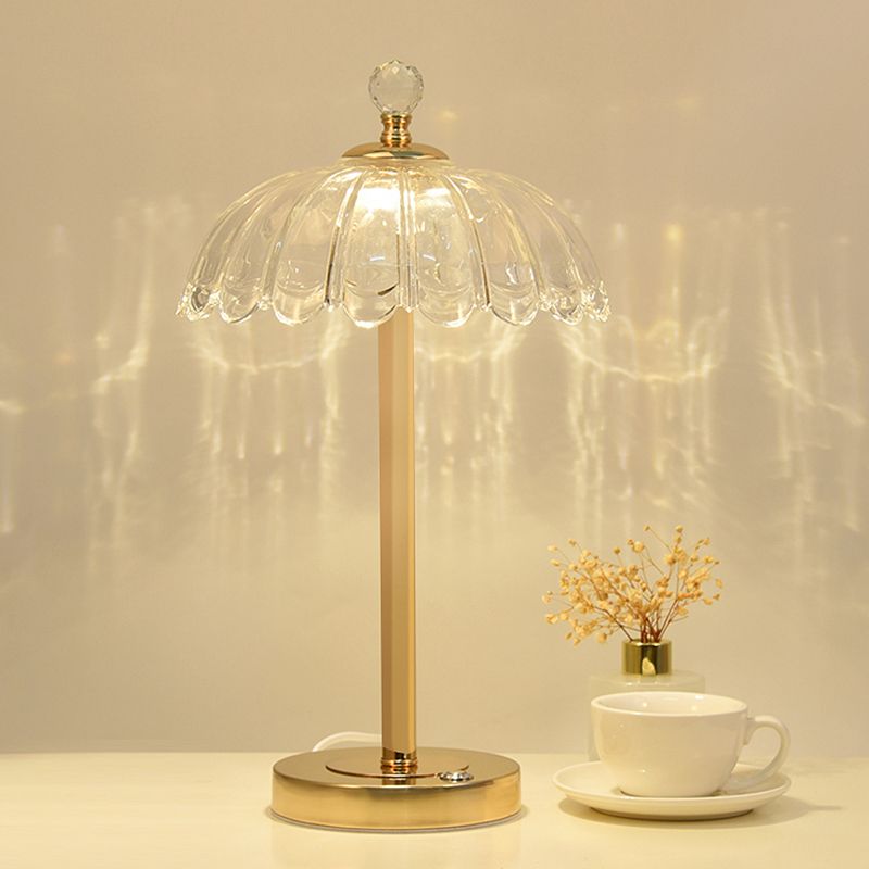 Modern Minimalist Style Dome Nightstand Lamp Glass 1 Light Table Lamp for Bedroom