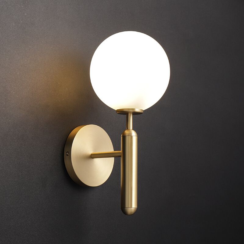 1 Light Ball Wall Lighting Fixtures Modern Style Glass Wall Mounted Lamps