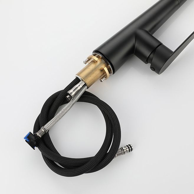 Modern Retractable Kitchen Faucet Stainless Steel Single Handle High Arc Kitchen Faucet