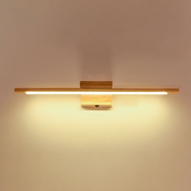 Modern Style Linear Vanity Lighting Fixtures Wood 1 Light Vanity Wall Sconce