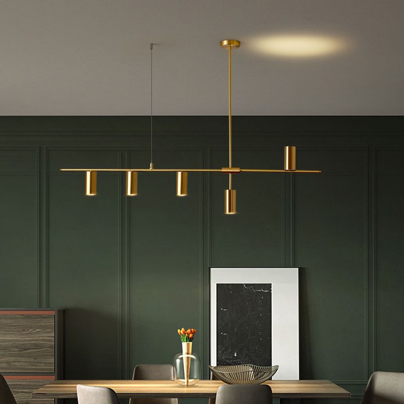 Modern Dining Chandelier Light Cylindrical Shade Pendant Light Fixture for Dining Room