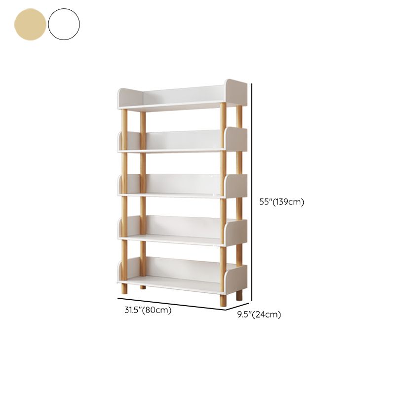 Modern Style Bookshelf Open Back Vertical Engineered Wood Bookcase