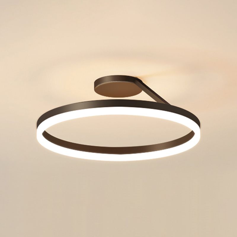 Contemporary Circular Flush Light Fixture Metal 1 Light Flush Mount Ceiling Light