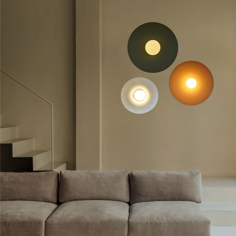 Modern Style Spherical Shape Wall Sconce Glass 1 Light Sconces for Corridor