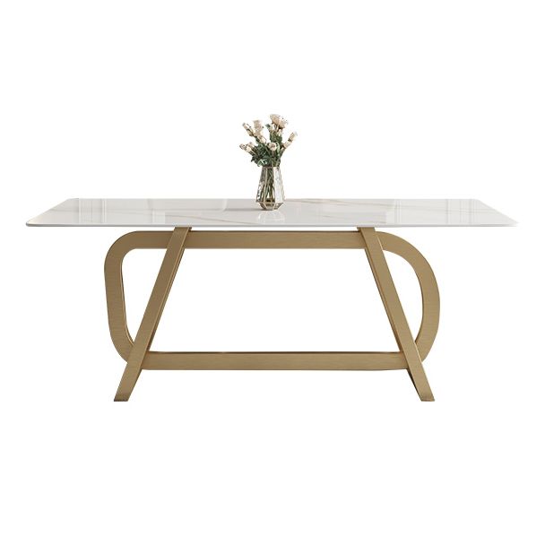 Mesa de comedor de acero inoxidable rectangular mesa de comedor de estilo de lujo para el hogar