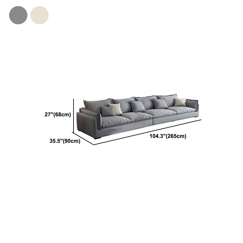 Nordic Square Arm Sofa & Chaise Loose Back Cushions Sofa - 26.77" H
