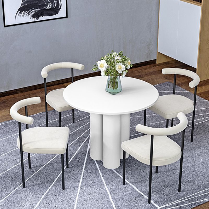 Black Iron Legs Dining Chairs Modern Armless Side Chair for Home