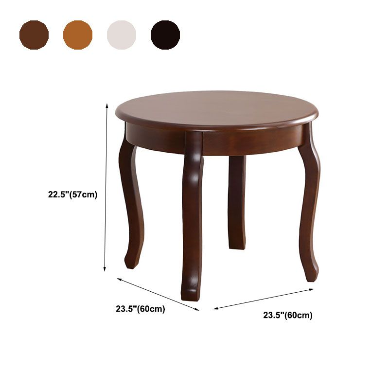 Traditional Wood Round Top Side Table 26.3" Tall 4 Legs End Table