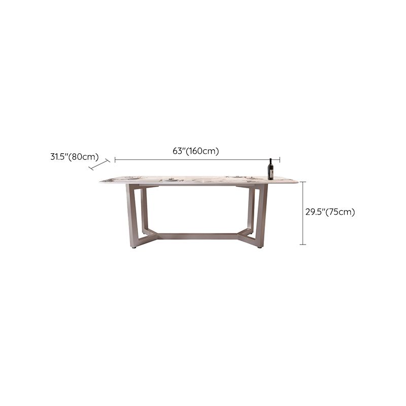 5/7 Pieces Glam Sintered Stone Top White Dining Set for Home