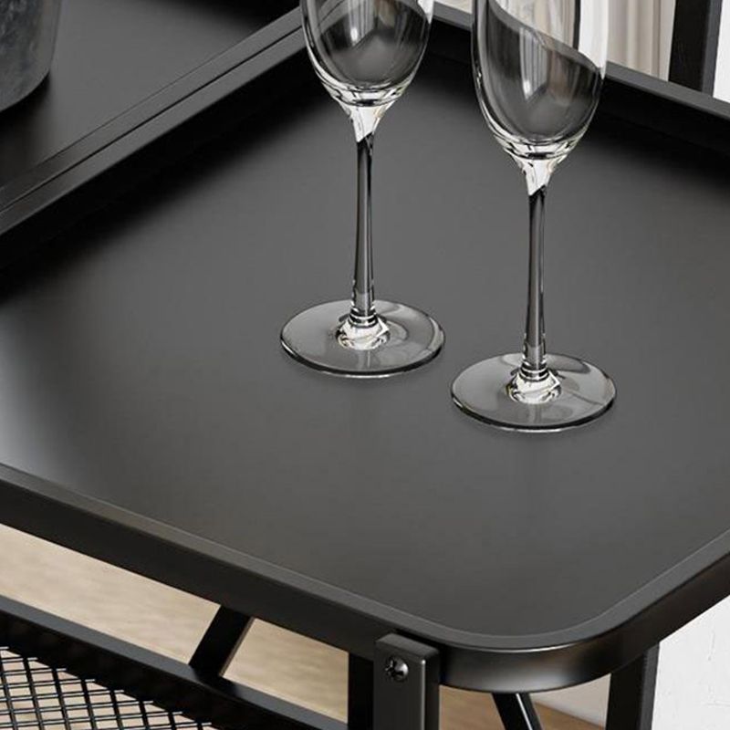 35.43" High Rolling Modern Prep Table Metal Prep Table for Dining Room