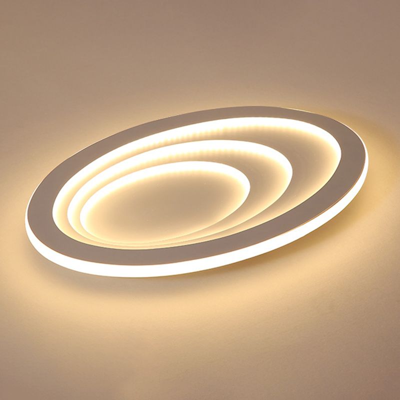 Lámpara LED de techo empotrada para dormitorio, accesorio de montaje empotrado blanco de estilo moderno con pantalla acrílica ovalada