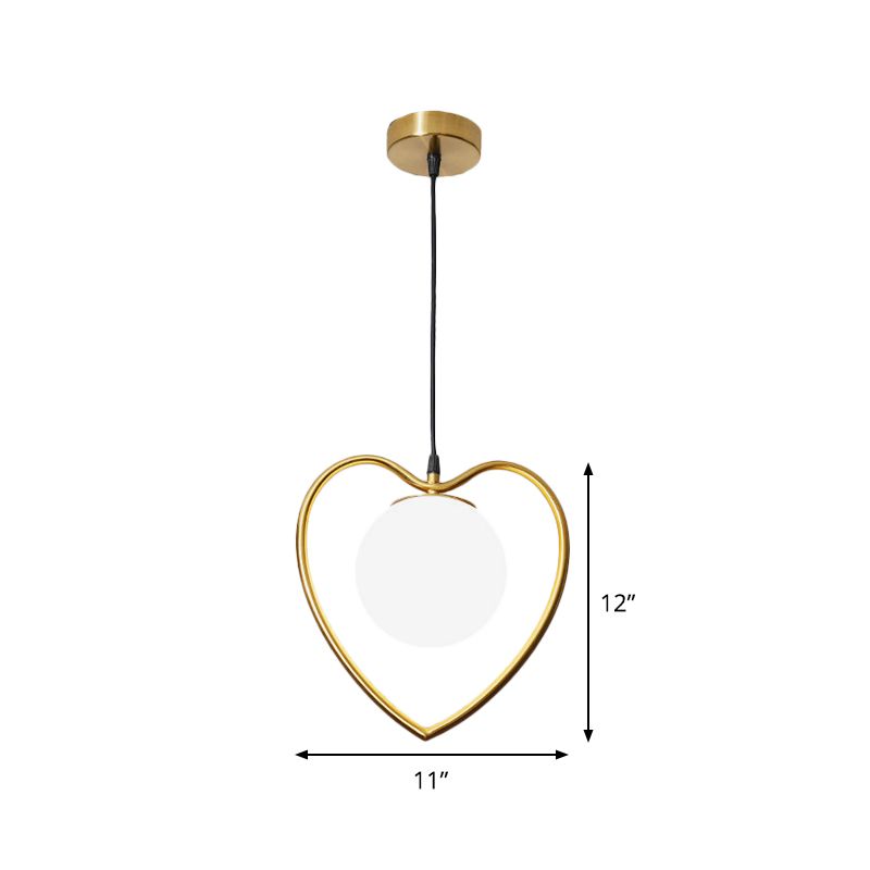 Orso/amorevole cornice cardiaco Pendulum Light Modernista Metallic a testa singola Kit lampada sospesa in ottone