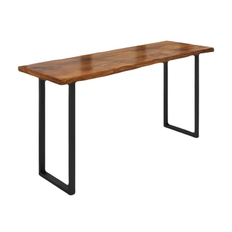 Brown Modern Style Bar Table Solid Wood and Iron Bar Table Coffee Shop Bar Table
