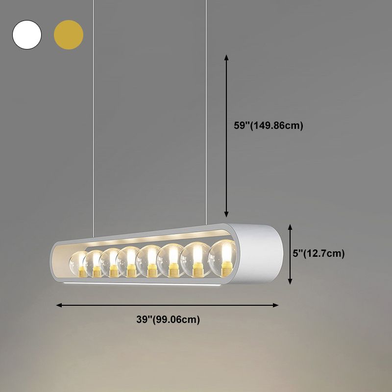 Minimalismo Isla Ligera Ligera de vidrio transparente accesorios de iluminación para comedor