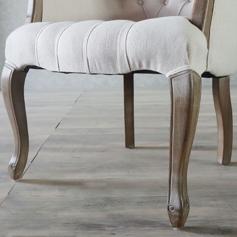 Chaise de salle à manger en bois Glam, fauteuil de salle à manger unique en tissu lin pour Restaurant