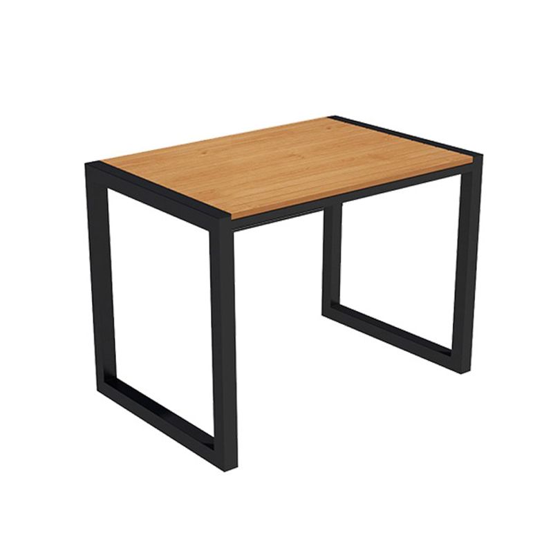 Metal and Wood Dining Set Rectangle Industrial Water Resistant Dining Table