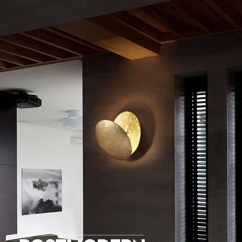 Modern Minimalist Style Circular Wall Sconce Lighting Metal Wall Mount Light for Bedroom