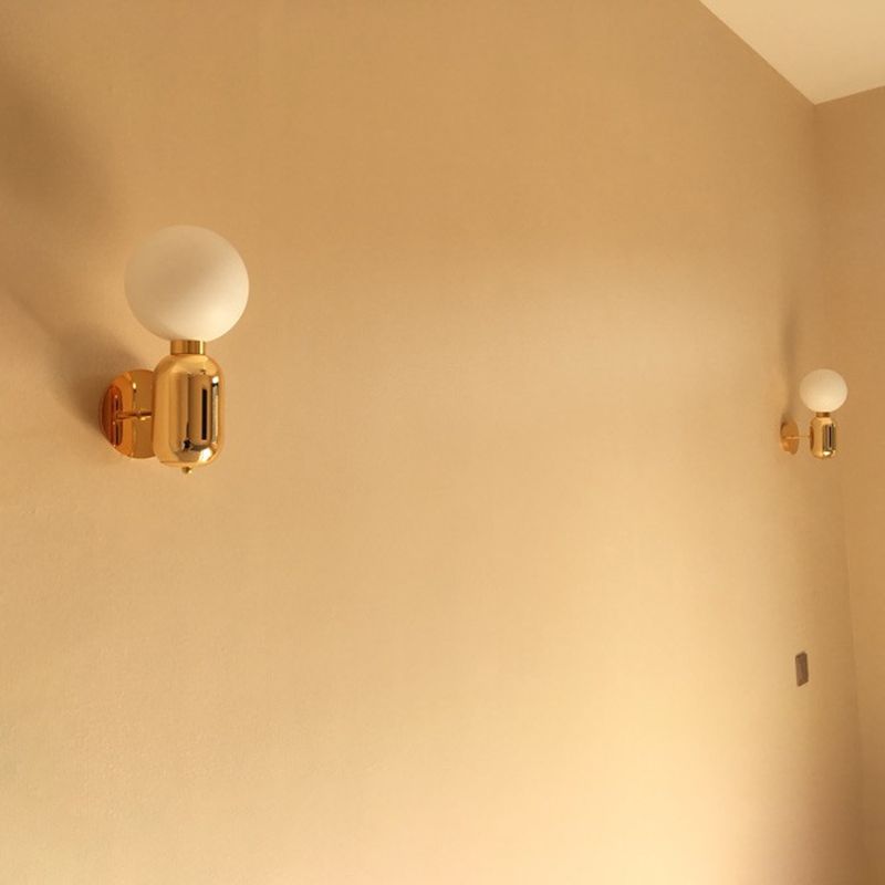1-leichte Globus Wandlampenleuchten moderne Metallwandmontageleuchte mit Glasschatten