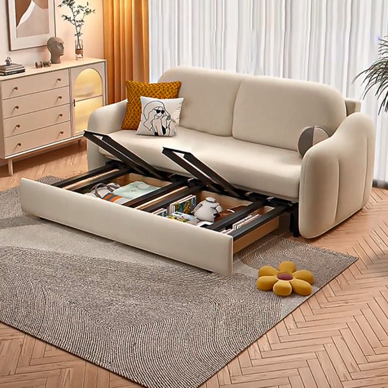 Scandinavian Sleeper Sofa White Convertible Sofas with Storage