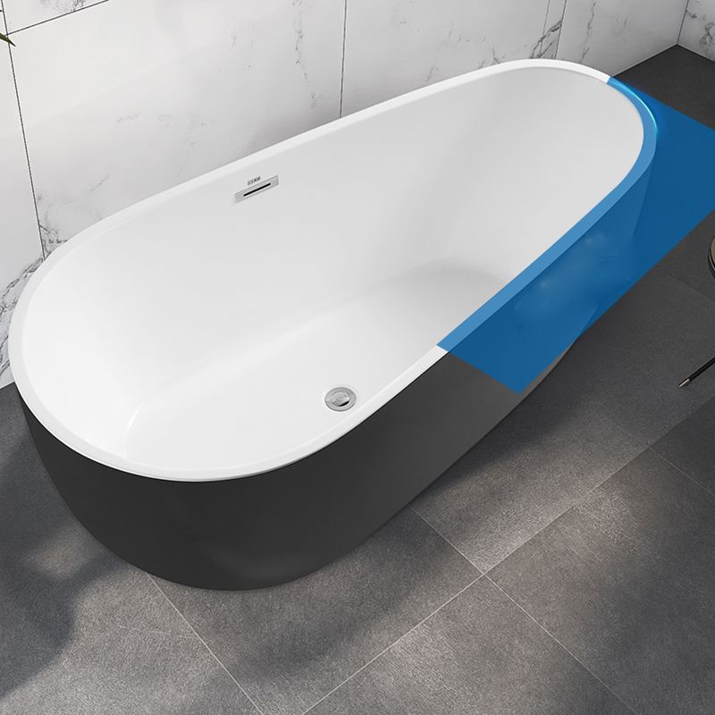 Modern Freestanding Bath Tub Acrylic Free Form Bathtub with Overflow Trim