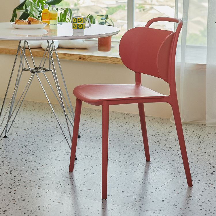 Nordic Style Plastic Dining Chair Open Back Dining Side Chair for Home Use