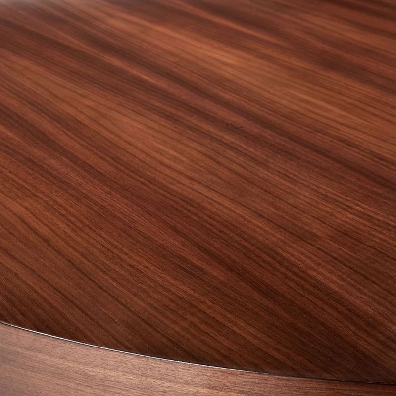 Modern Frame Base Wooden Coffee Table Round Top Shape Cocktail Table for Living Room