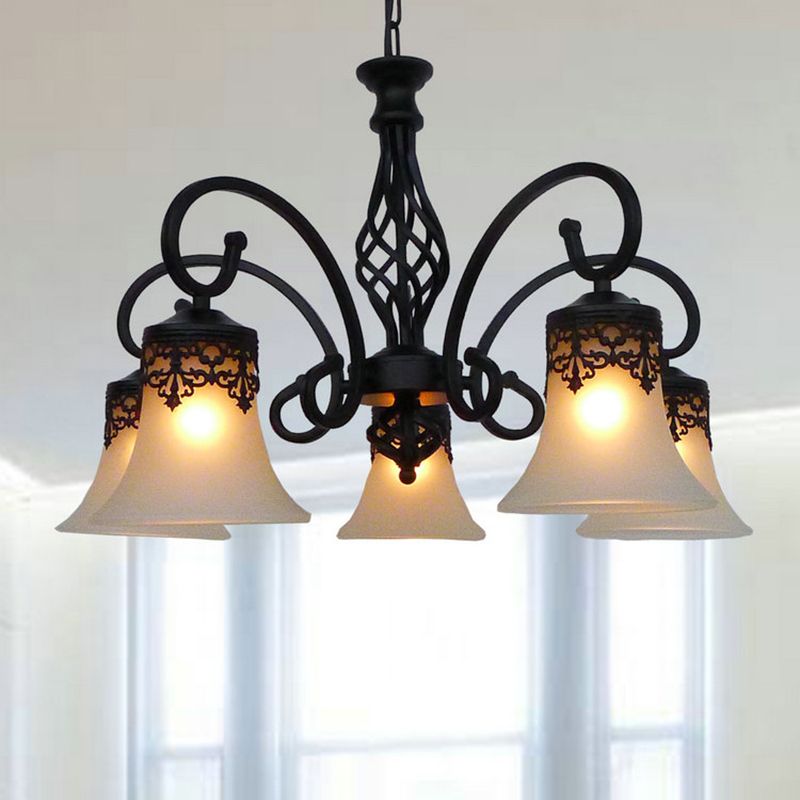 Bell Chandelier Lights Glass Chandelier Pendant Light pour le salon