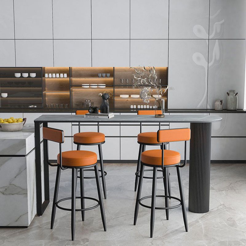 Glam Style Bar Table Metal Frame 42 Inch Height Table for Restaurant