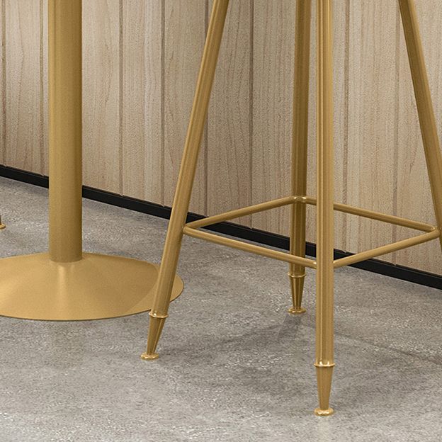 Glam Round Stone Bar Table Set 1/2/3/4 Pieces Counter Table with High Stools