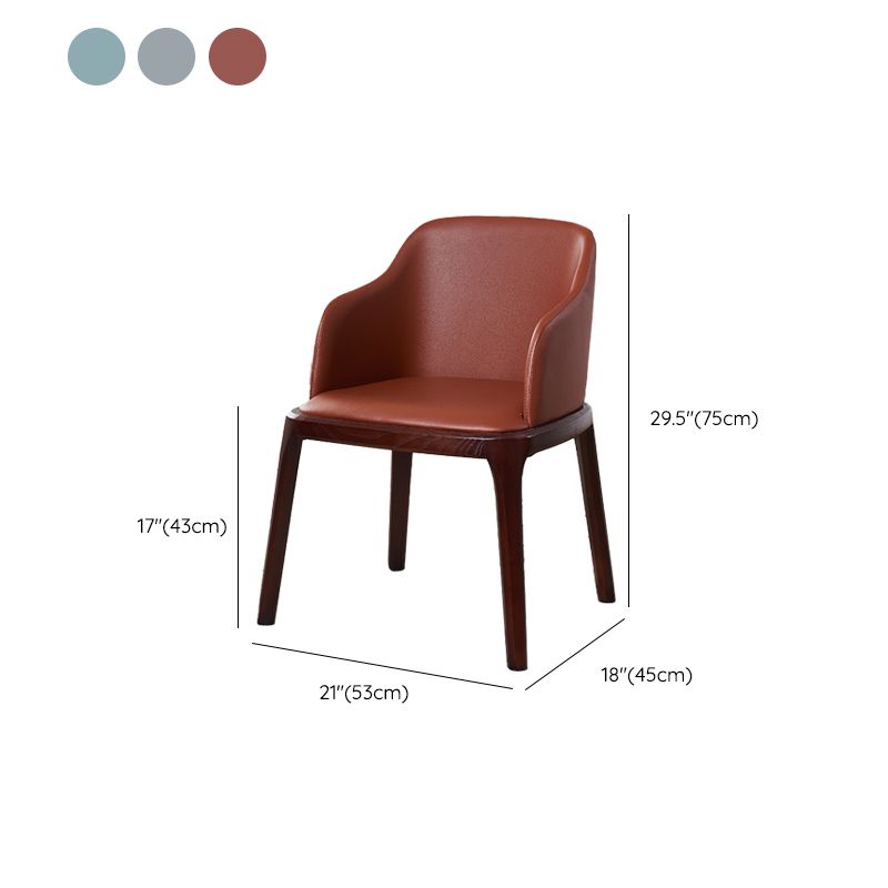 Upholstered Dining Chair Contemporary Kitchen Dining Arm Chair with Wood Legs