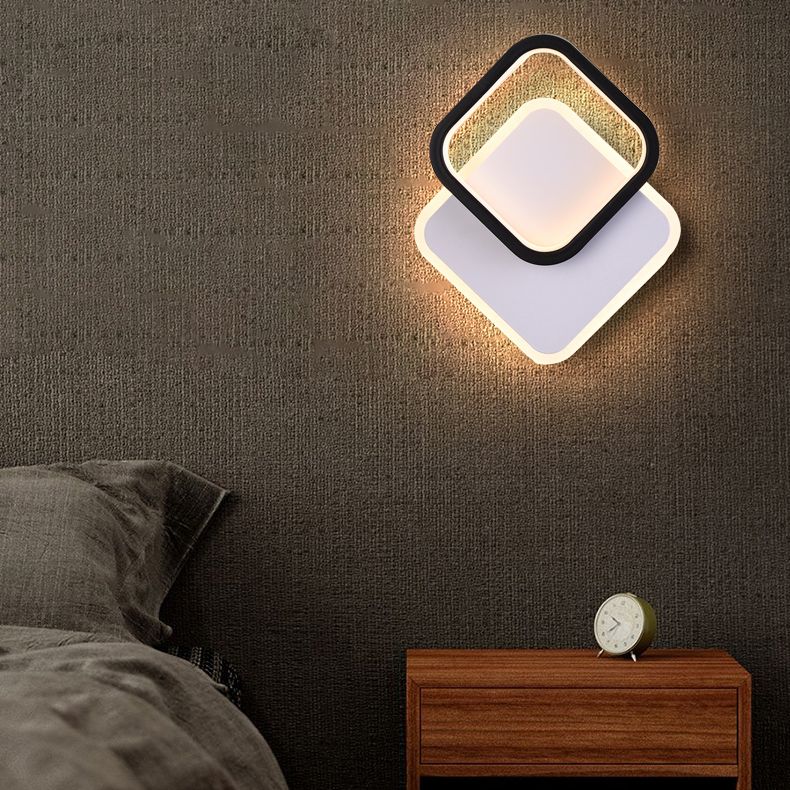 Luce murale a forma geometrica minimalista Luce a LED SCONCE LED in bianco nero in bianco