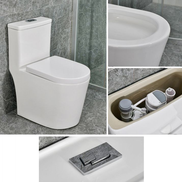 Modern White Flush Toilet Ceramic Elong One-Piece Toilet with Slow Close Seat
