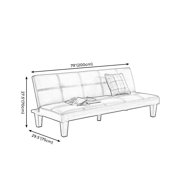 Biscuit Back Faux Leather Loveseat with Wear-resisting and Foldable for Living Room
