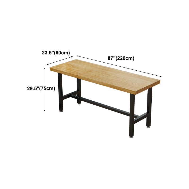 Cafe Modern Solid Wood Bistro Table Rectangle Footrest Trestle Pub Bar Table