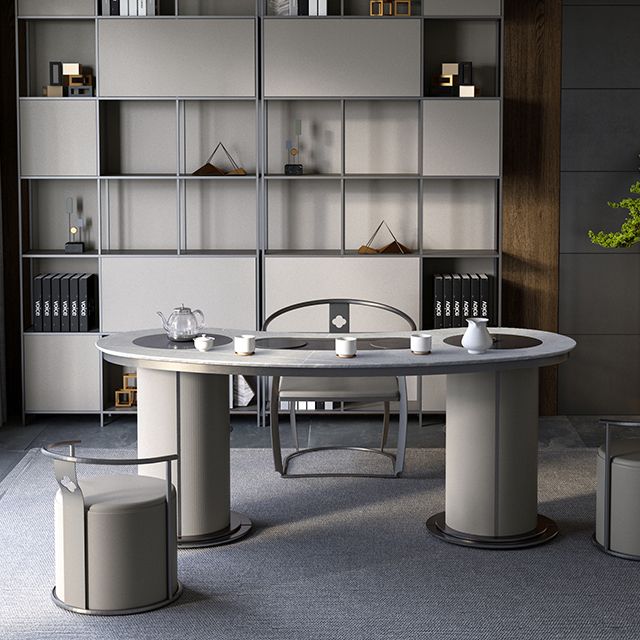 Glam Style Dining Chair Upholstered Arm Chair with Metal Base