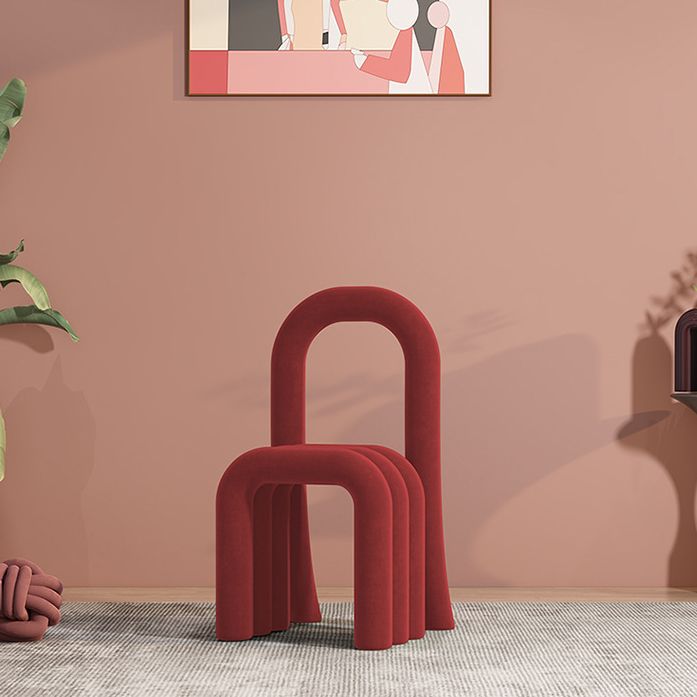Contemporary Velvet Armless Dining Chairs Metal Dining Chair for Home Use