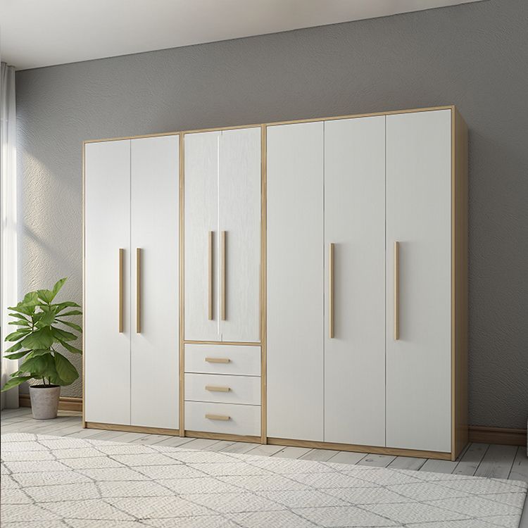 Modern Style Home Wardrobe Armoire Solid Wood and Engineered Wood Wardrobe Cabinet