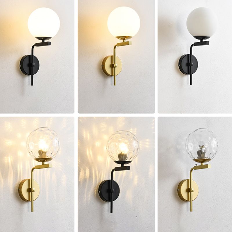 Lámpara de exploración simple junto a la cama 1 iluminación de pared de la esfera del vidrio de la bombilla