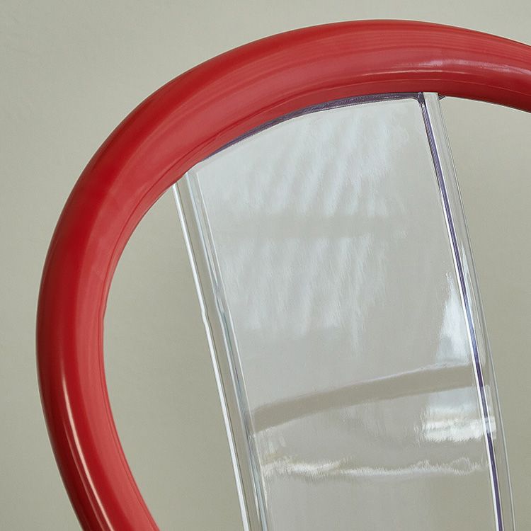 Slat Back Dining Side Chair Contemporary Plastic Dining Arm Chair