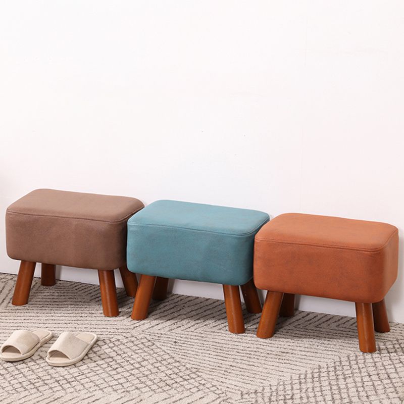 Contemporary Standard Stain Resistant Pure Color Leather Indoor Standard